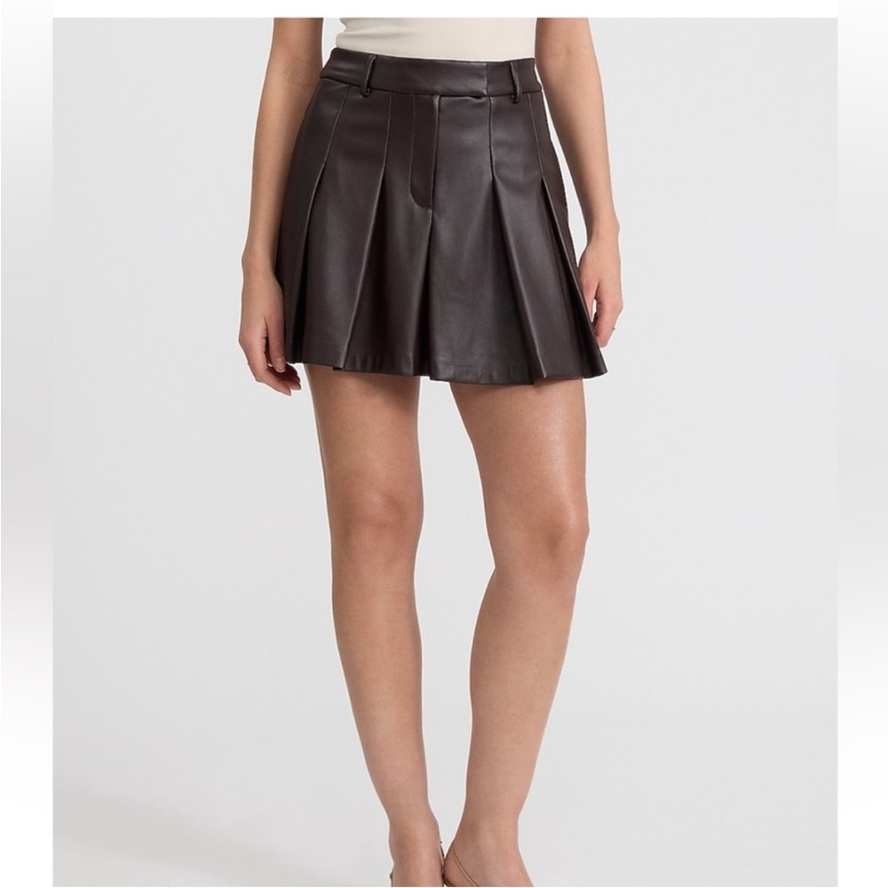 Express Faux Leather Pleated Skirt